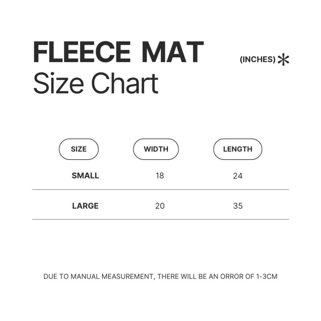 Fleece Mat Size Chart - Imagine Dragons Shop