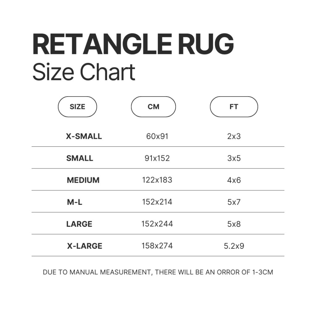 Retangle Rug Size Chart - Imagine Dragons Shop