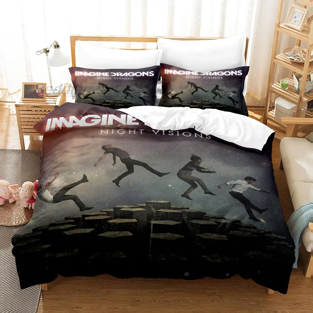 Imagine Dragons Bedding Set Single Twin Full Queen King Size Bed Set Aldult Kid Bedroom Duvetcover 15 - Imagine Dragons Shop