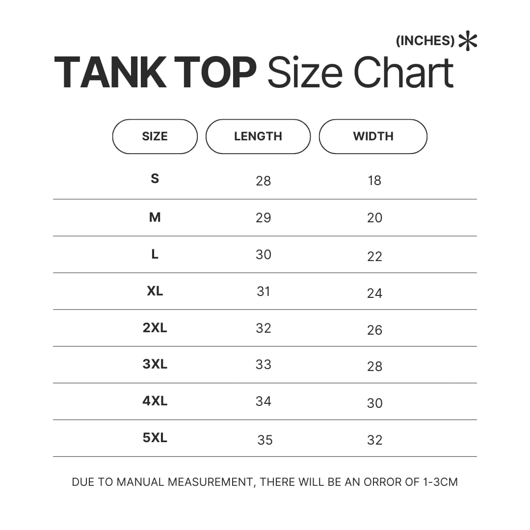 Tank Top Size Chart - Imagine Dragons Shop