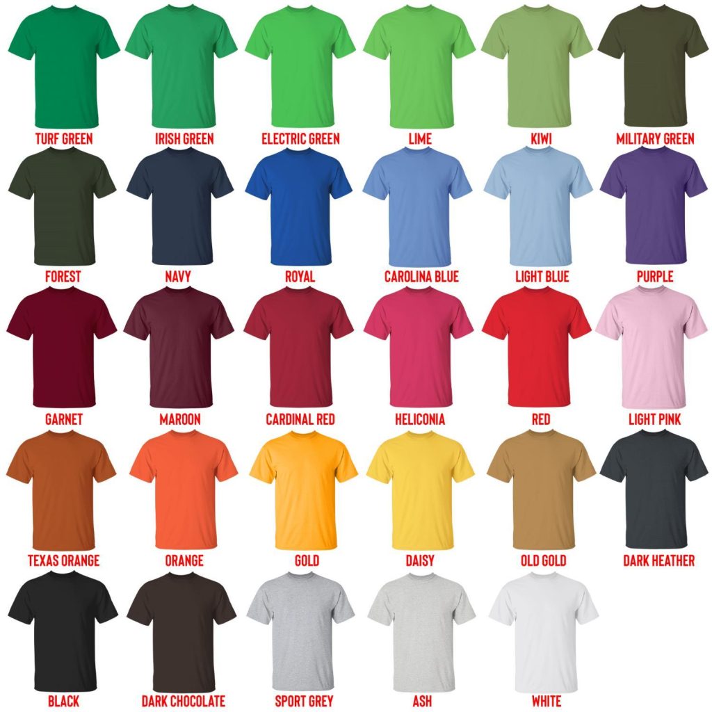 t shirt color chart - Imagine Dragons Shop